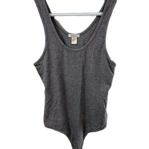 Gray Ribbed Women's body suit NEW
